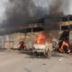 yamuna expressway fire broke out in a moving bus mathura car collided from behind people burnt alive