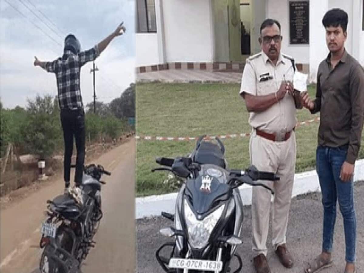 स्टंटबाजी का खतरनाक वीडियो देखकर उड़ गए पुसिल के होश, टीआरपी मिली तो चलान लेकर पहुंची टीम स्टंटबाजी का खतरनाक वीडियो देखकर उड़ गए पुसिल के होश, टीआरपी मिली तो चलान लेकर पहुंची टीम