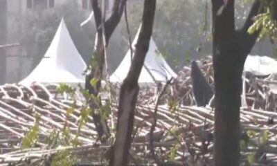 दिल्ली के जवाहरलाल नेहरू स्टेडियम में गिरा पंडाल, 8 लोग घायल; कई लोगों के दबे होने की आशंका