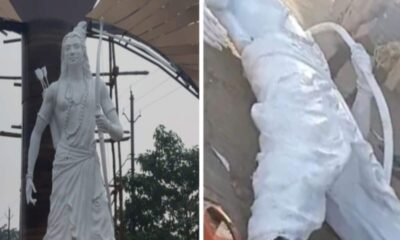 VIP रोड़ में लगी श्री राम की मूर्ति गिरी, रामलला प्राण प्रतिष्ठा के दिन लगी थी मूर्ति, जवाबदार मौन