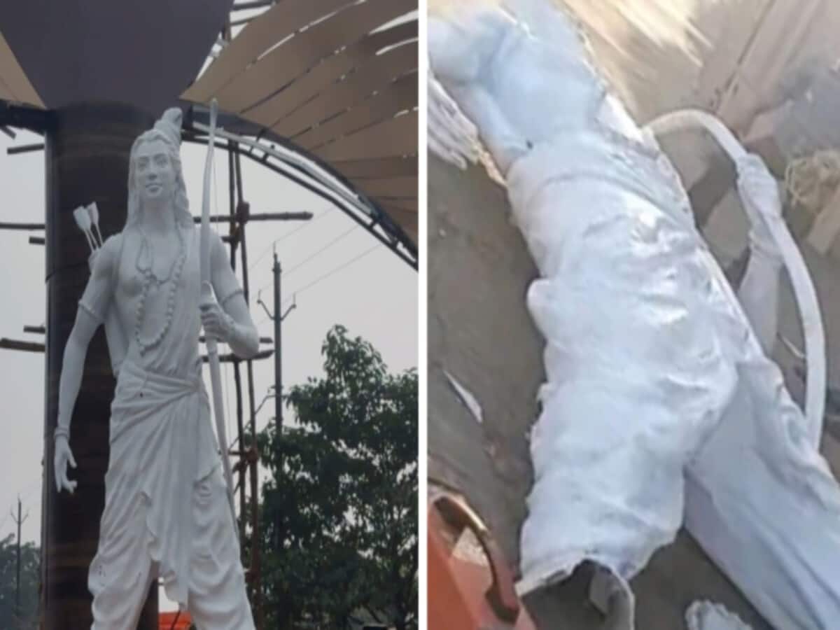 VIP रोड़ में लगी श्री राम की मूर्ति गिरी, रामलला प्राण प्रतिष्ठा के दिन लगी थी मूर्ति, जवाबदार मौन VIP रोड़ में लगी श्री राम की मूर्ति गिरी, रामलला प्राण प्रतिष्ठा के दिन लगी थी मूर्ति, जवाबदार मौन