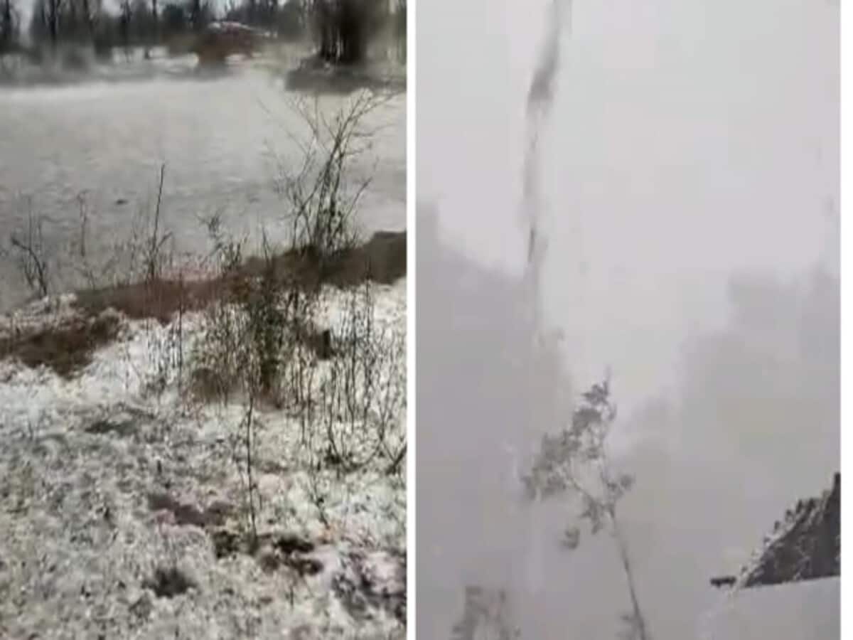कैसे कश्मीर की तरह बदलने लगा छत्तीसगढ़ का बस्तर; बर्फ के ओले से ढंक गई सड़क कैसे कश्मीर की तरह बदलने लगा छत्तीसगढ़ का बस्तर; बर्फ के ओले से ढंक गई सड़क