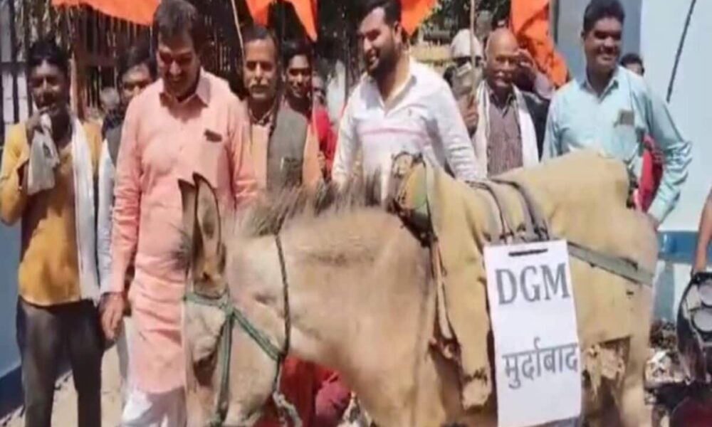 गधे पर DGM का नेम प्लेट लगा क्यों हुआ प्रदर्शन, बिजली कर्मचारी क्यों हैं नाराज