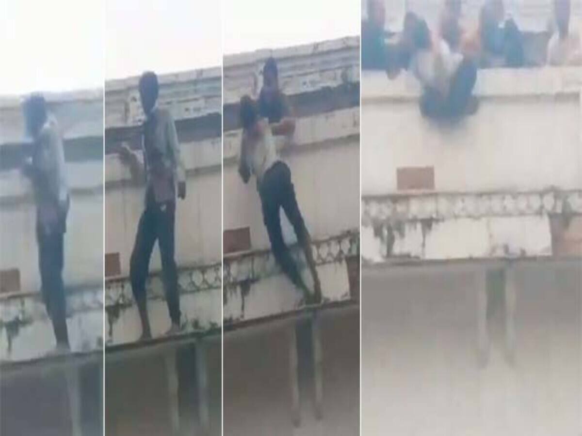 UP Man Climbs KGMU Hospital Surgical ward second floor boundary to commit suicide police stopped him