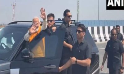 PM narendra Modi holds roadshow in Gurugram inaugurate dwarka expressway people chants jai shri ram