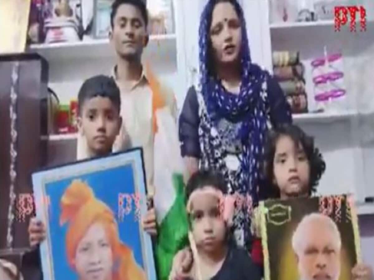 Seema haider chants jai shri ram with pm modi and yogi adityanath photos after Citizenship Amendment Act notified
