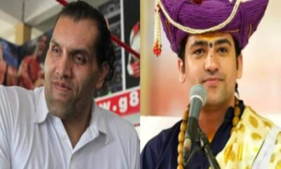 the great khali meet dhirendra shastri bageshwar dham viral video says mera parcha nikala