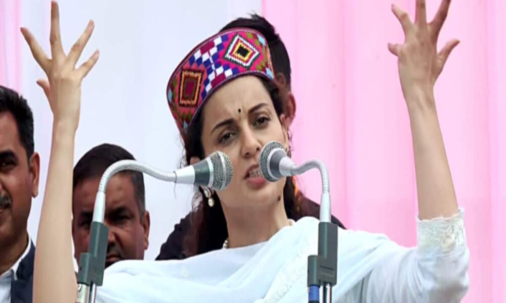 during a rally in jodhpur kangana said here saffron is everywhere