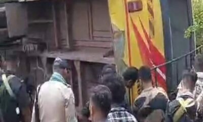A bus full of soldiers returning from election duty met with an accident more than 12 soldiers injured accident happened near Jagdalpur