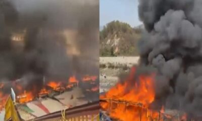 नैनीताल के गर्जिया मंदिर परिसर में नवरात्र से एक दिन पहले आग से भगदड़, 25 दुकानें जलकर राख  VIDEO