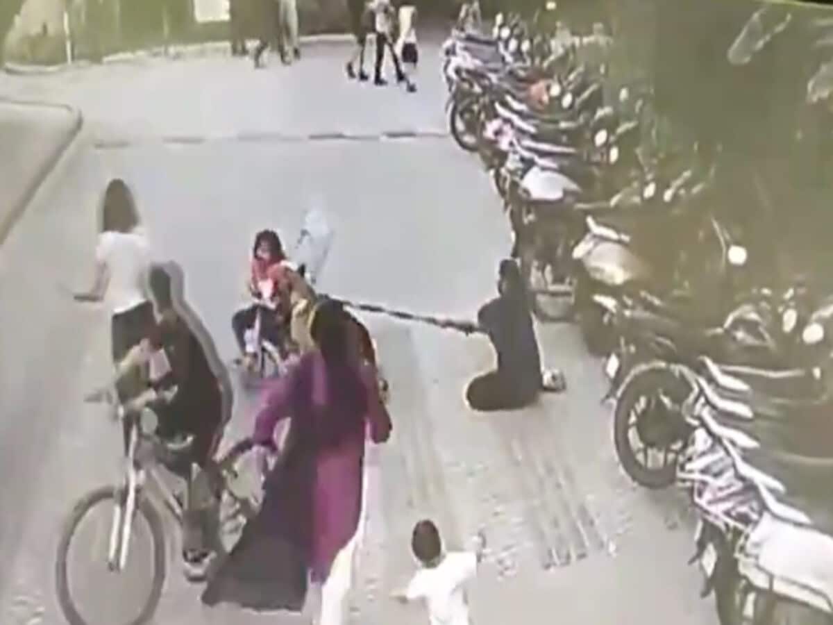 ghaziabad viral video news six year old girl bitten by german shepherd during riding her cycle – गाजियाबाद में खेल रही बच्ची पर जर्मन शेफर्ड कुत्ते का अटैक, मां की मुस्तैदी से बची जान ghaziabad viral video news six year old girl bitten by german shepherd during riding her cycle – गाजियाबाद में खेल रही बच्ची पर जर्मन शेफर्ड कुत्ते का अटैक, मां की मुस्तैदी से बची जान