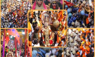 delhi news scuffle during procession in jahangirpuri delhi police caught anti social elements