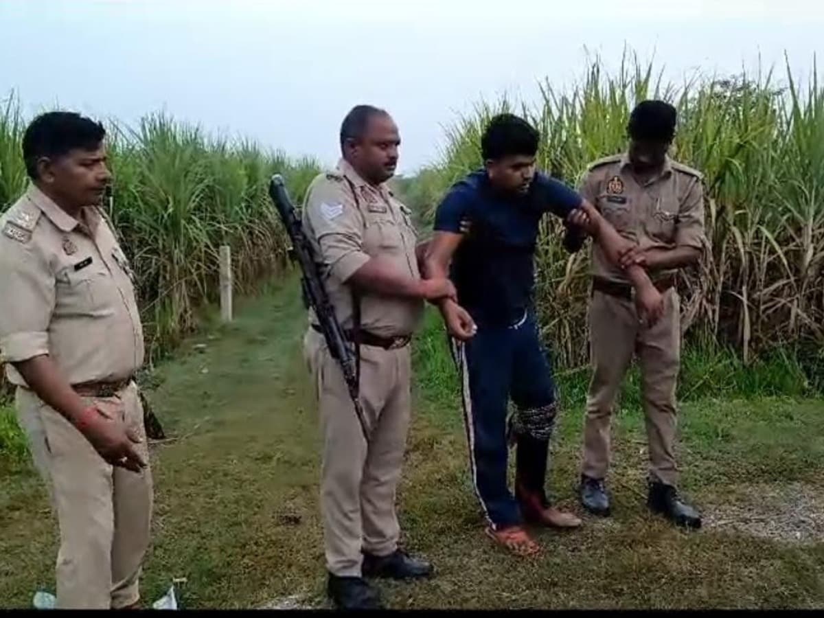 यूपी पुलिस एनकाउंटर में दो गो तस्कर अरेस्ट, मुठभेड़ में एक बदमाश के पैर में लगी गोली