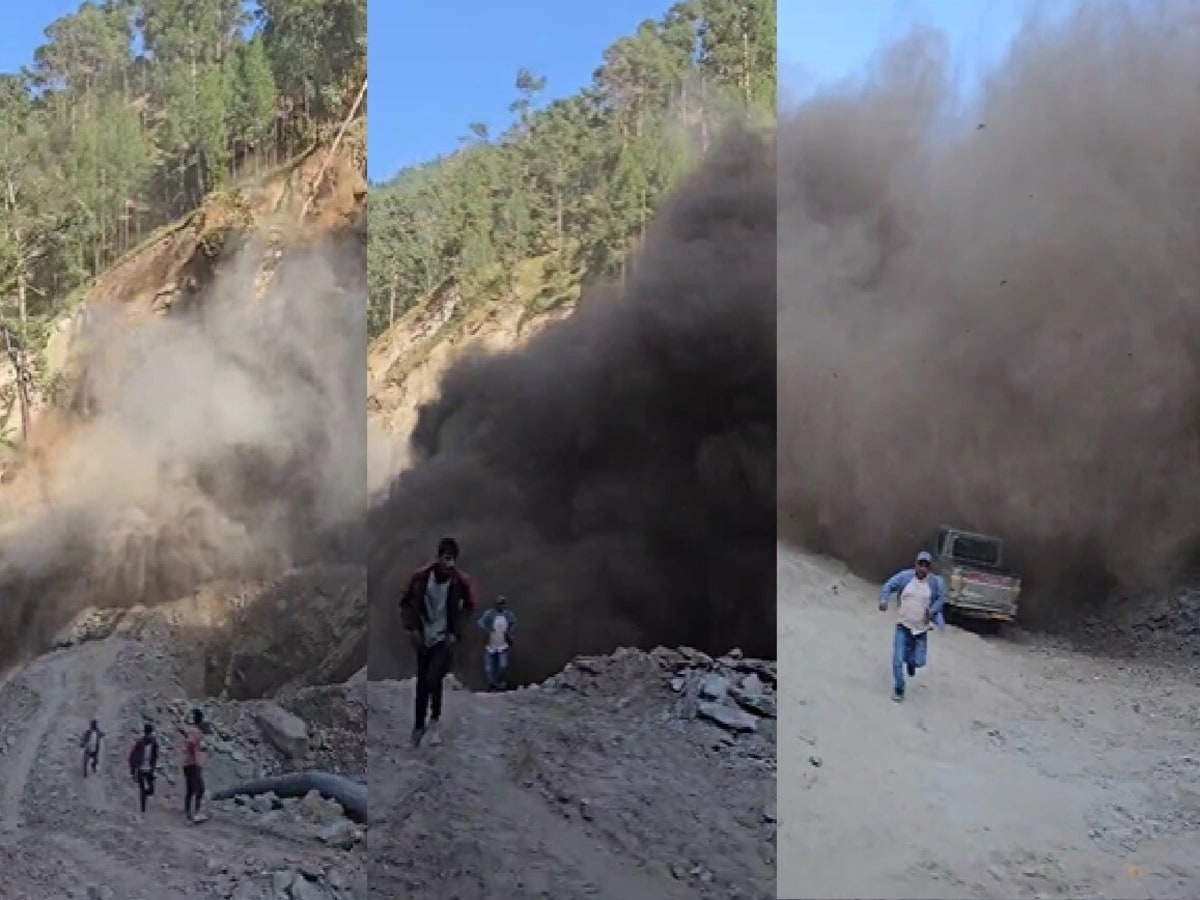 भारत-चीन बॉर्डर पर भरभराकर गिरा पहाड़, VIDEO में देखें कैसे मजदूरों ने भागकर बचाई जान भारत-चीन बॉर्डर पर भरभराकर गिरा पहाड़, VIDEO में देखें कैसे मजदूरों ने भागकर बचाई जान