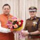 मुख्यमंत्री पुष्कर सिंह धामी से नवनियुक्त डीजीपी दीपम सेठ ने की शिष्टाचार भेंट।