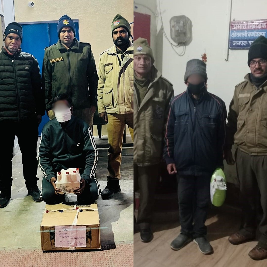 निष्पक्ष चुनाव कराने हेतु चमोली पुलिस की चौतरफा कार्यवाही जारी, अवैध शराब के साथ 3 आरोपी गिरफ्तार। निष्पक्ष चुनाव कराने हेतु चमोली पुलिस की चौतरफा कार्यवाही जारी, अवैध शराब के साथ 3 आरोपी गिरफ्तार।