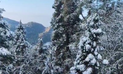 उत्तराखंड की वादियों में बर्फबारी का जादू, पहाड़ों पर जमी सफेद चादर…