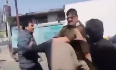 पुलिसकर्मी और बीजेपी नेता के बीच हाथापाई, वीडियो वायरल होते ही पुलिसकर्मी सस्पेंड, नेता गिरफ्तार…
