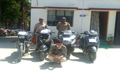 वसंत विहार पुलिस ने बाइक चोर को किया गिरफ्तार , चोरी की 4 बाइक बरामद….