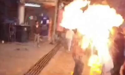 मशाल जुलूस में आग भड़कने से युवक झुलसा, विरोध प्रदर्शन के बीच बाल-बाल बची जान !