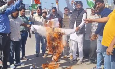 मंत्री प्रेमचंद अग्रवाल के विवादित बयान पर कांग्रेस का विरोध, पुतला फूंककर की बर्खास्तगी की मांग…..