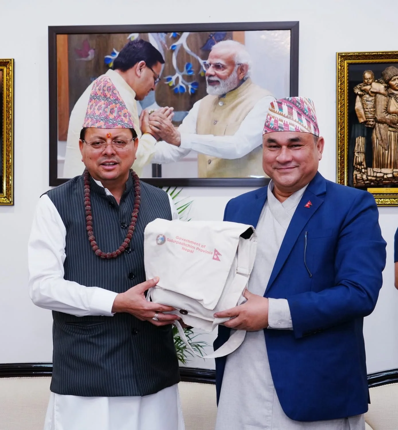 नेपाल संबंधों में भावनात्मक और सांस्कृतिक जुड़ाव को लेकर उत्तराखंड में सुदूरपश्चिम नेपाल के मुख्यमंत्री की महत्वपूर्ण बैठक नेपाल संबंधों में भावनात्मक और सांस्कृतिक जुड़ाव को लेकर उत्तराखंड में सुदूरपश्चिम नेपाल के मुख्यमंत्री की महत्वपूर्ण बैठक
