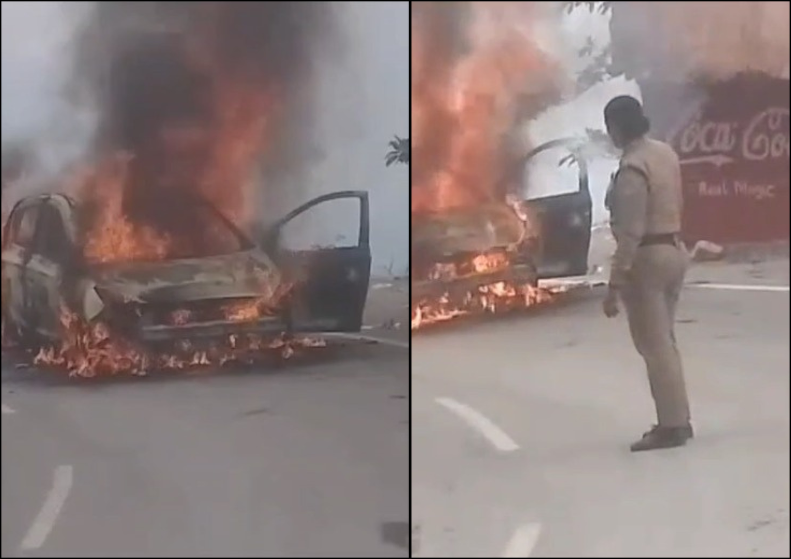 मसूरी-देहरादून रोड पर चलती कार में भीषण आग, बाल-बाल बचे एक ही परिवार के 5 सदस्य मसूरी-देहरादून रोड पर चलती कार में भीषण आग, बाल-बाल बचे एक ही परिवार के 5 सदस्य