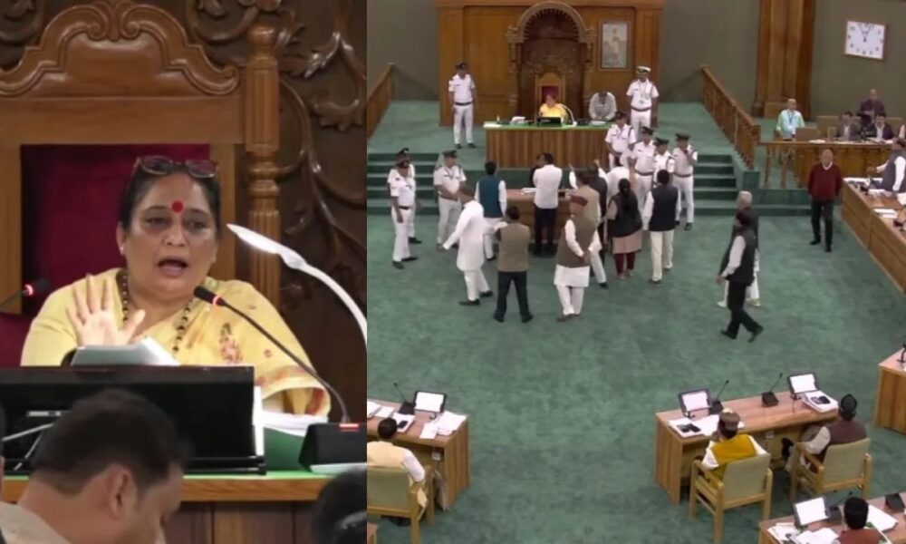 Gairsain Assembly Session में कांग्रेस का हंगामा, कार्यवाही स्थगित