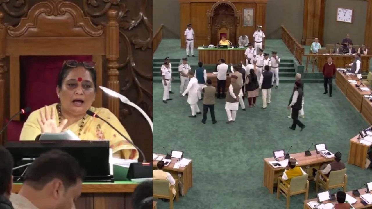 Gairsain Assembly Session में कांग्रेस का हंगामा, कार्यवाही स्थगित