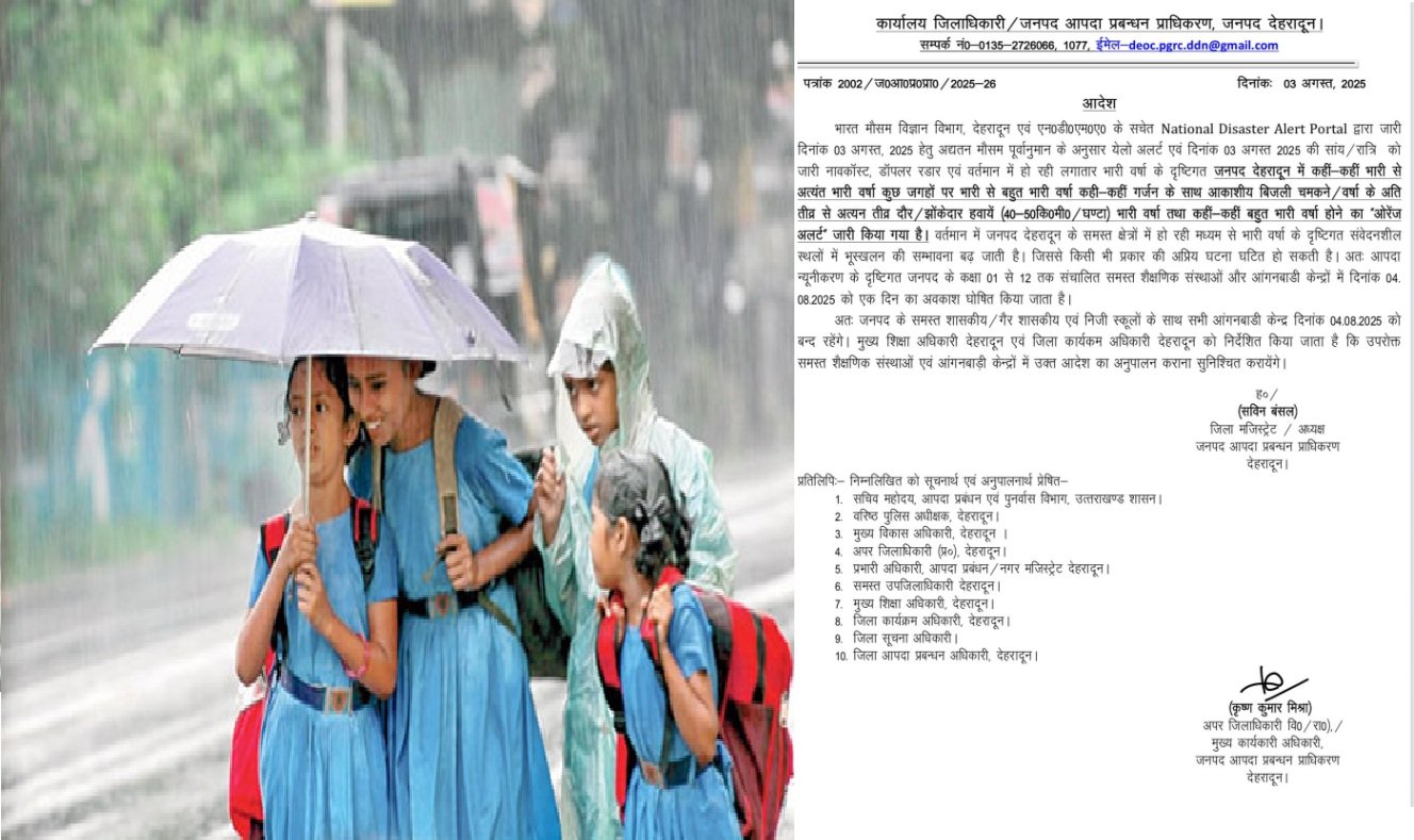 Administrative Negligence देहरादून में प्रशासनिक लापरवाही से बच्चों की जान जोखिम में, ऑरेंज अलर्ट के बावजूद देर से छुट्टी का आदेश!