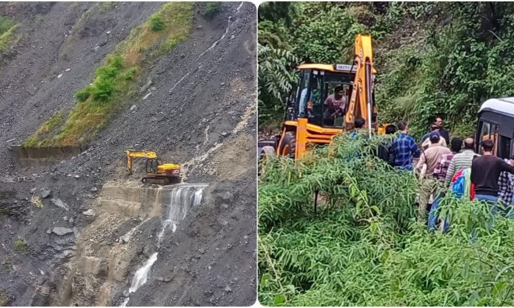 कालसी-चकराता मार्ग पर भूस्खलन, यातायात पूरी तरह ठप l