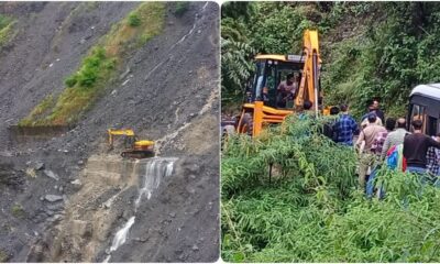 कालसी-चकराता मार्ग पर भूस्खलन, यातायात पूरी तरह ठप l