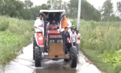 भारी बारिश के बीच मुख्यमंत्री पुष्कर सिंह धामी ने ट्रैक्टर से किया आपदा प्रभावित क्षेत्रों का स्थलीय निरीक्षणl