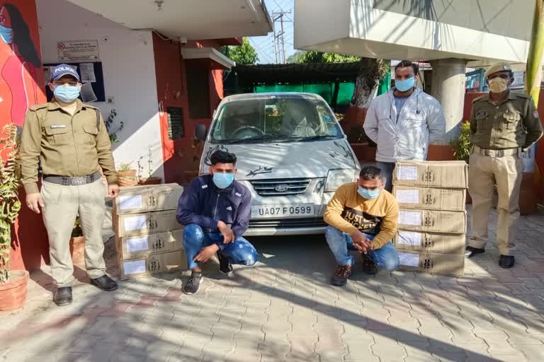 हरिद्वार में कार से पकड़ी गई 10 पेटी अंग्रेजी शराब l