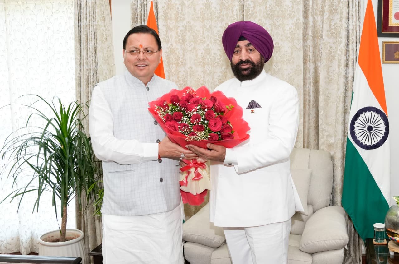 राज्यपाल गुरमीत सिंह से सीएम धामी ने की मुलाकात, दिवाली की दी शुभकामनाएं