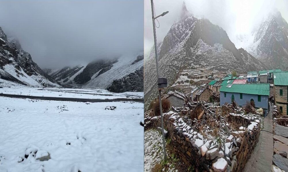 पिथौरागढ़ में हुई सीजन की पहली बर्फबारी, सफेद चादर ओढ़े नजर आई वादियां