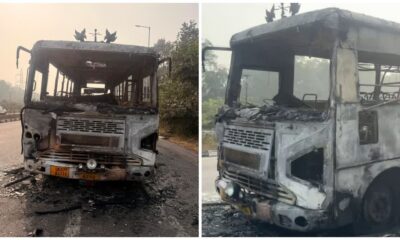 लोहाघाट से आ रही रोडवेज बस में भीषण आग, बाल-बाल बचे 15 यात्री