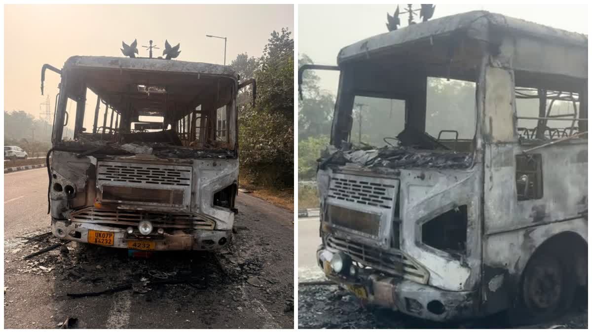 लोहाघाट से आ रही रोडवेज बस में भीषण आग, बाल-बाल बचे 15 यात्री