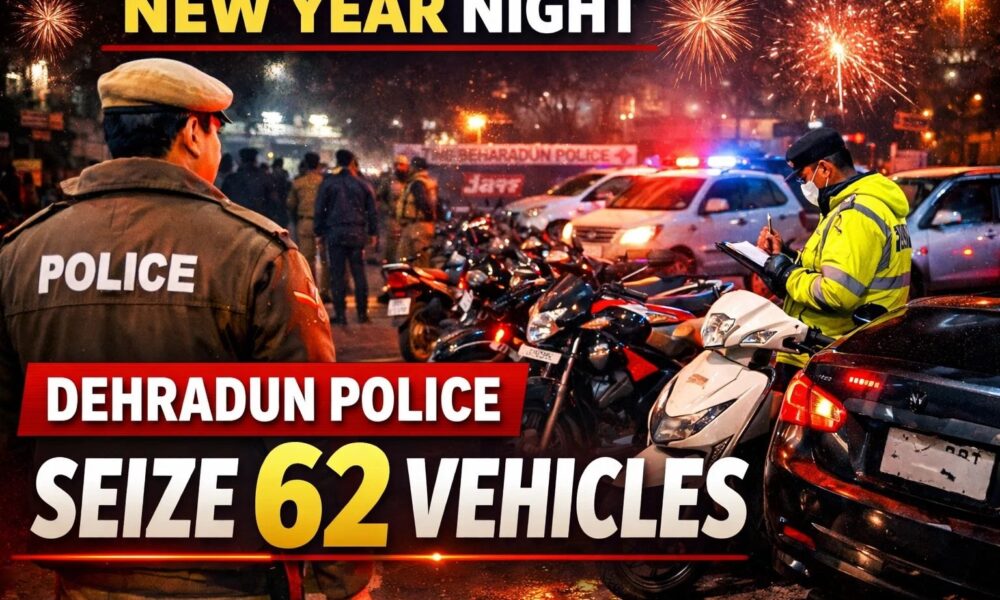 जश्न पड़ा भारी, नए साल की रात देहरादून में 62 वाहन सीज