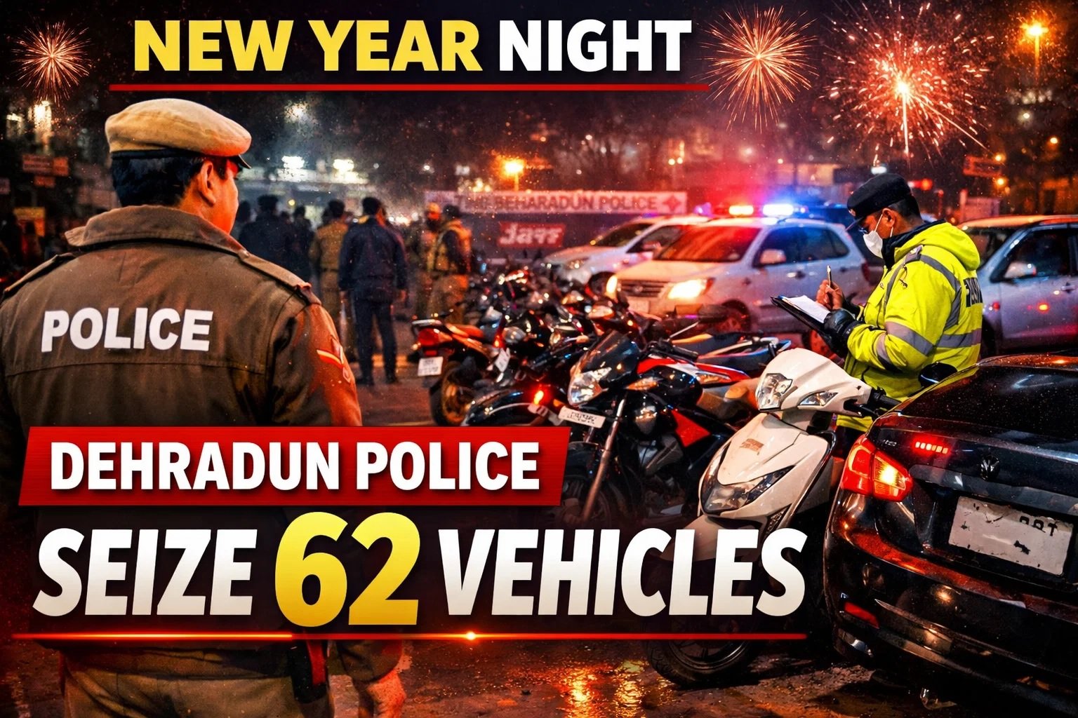 जश्न पड़ा भारी, नए साल की रात देहरादून में 62 वाहन सीज
