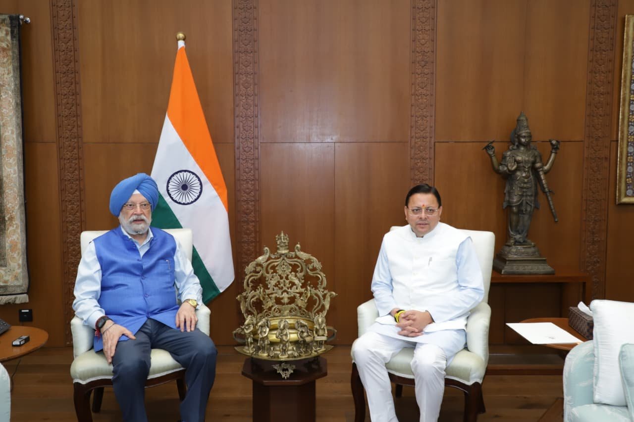 सीएम धामी ने केंद्रीय मंत्री हरदीप सिंह पुरी से की मुलाकात, कई मुद्दों को लेकर हुई चर्चा
