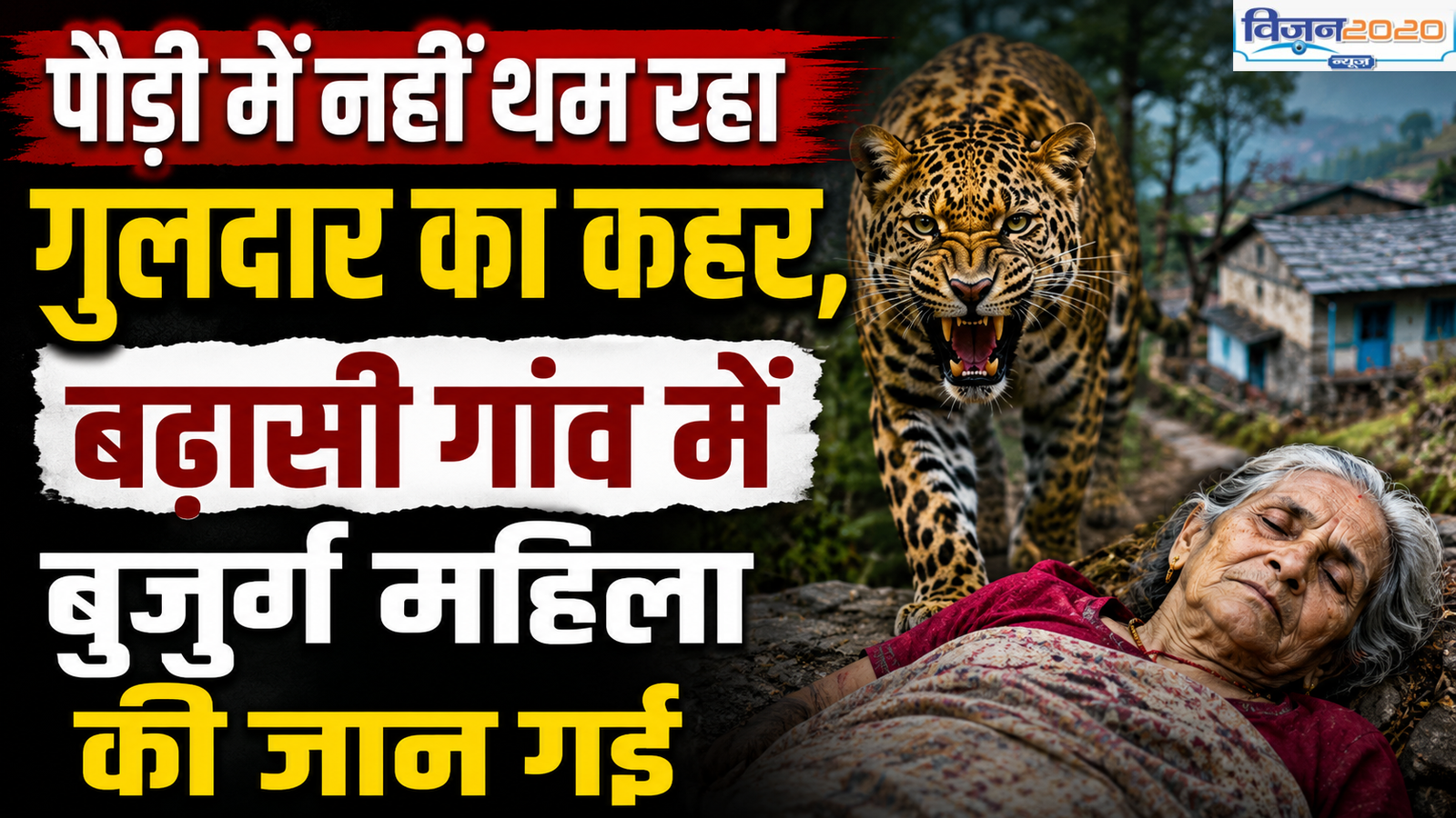 पौड़ी में नहीं थम रहा गुलदार का कहर, बढ़ासी गांव में बुजुर्ग महिला की जान गई