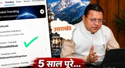 #DhamiKe5Saal बना देशभर में नंबर-1 पॉलिटिकल ट्रेंड, जनता ने विकास और सुशासन पर लगाई मुहर