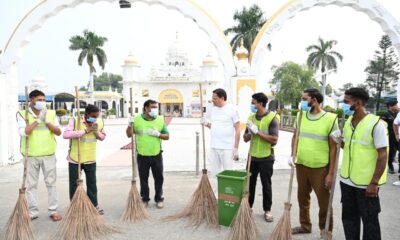 सेवा संकल्प अभियान’ के तहत नानकमत्ता पहुंचे मुख्यमंत्री धामी, स्वच्छता अभियान में किया श्रमदान