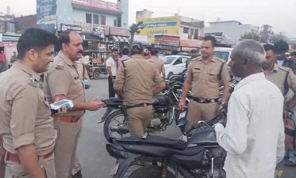 लक्सर पुलिस ने चेकिंग के दौरान की 7 बाइक सीज, एक दर्जन से ज्यादा के किए चालान